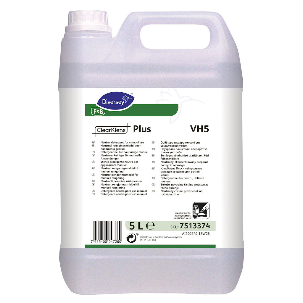 ClearKlens Plus VH5 2x5L - Neutraal reinigingsmiddel voor handmatig gebruik